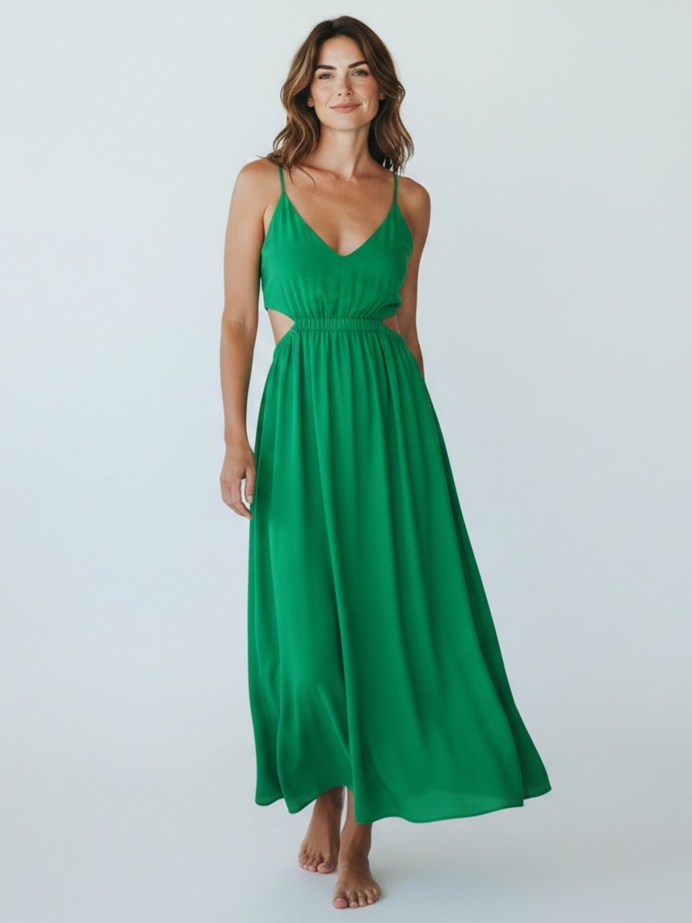 She + Sky Vibrant Green Maxi Dress